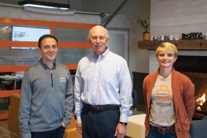 CSB made a $2,500 donation to Inspired Coffee. Pictured: Merik Fell, Inspiration Ministries | Mike Ploch, Market President CSB | Jessie Bongiorno, Inspired Coffee