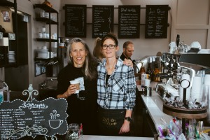 Pictured left to right: Building Owner, Jane Willard and DW Coffee Owner, Leslie Kinsey